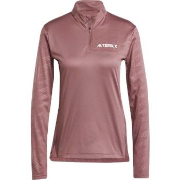 adidas TERREX MULTI HALF-ZIP LONG SLEEVE Dámské triko, růžová, velikost