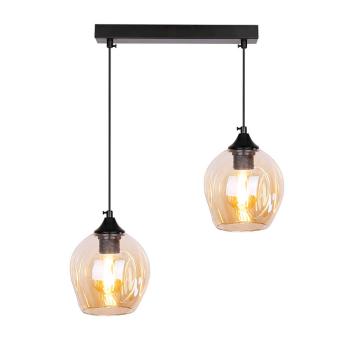 Candellux Černo-hnědý závěsný lustr Aspa pro žárovku 2x E27 32-00590