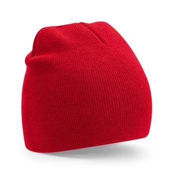 Beechfield Klasická recyklovaná čepice Beanie - Červená