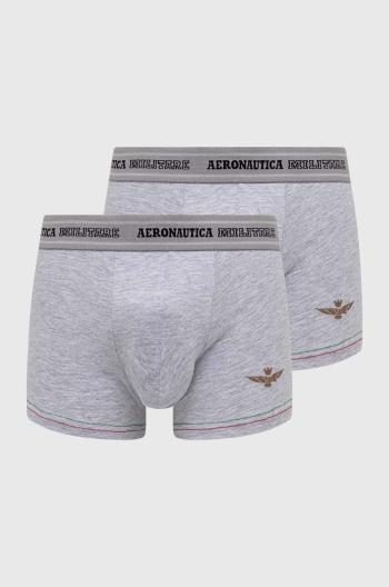 Boxerky Aeronautica Militare 2-pack pánské, šedá barva, AM1UBX003