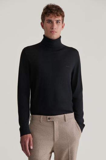 KARDIGAN GANT EXTRAFINE MERINO WOOL TURTLENECK BLACK