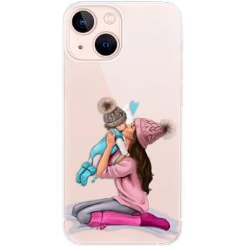 iSaprio Kissing Mom - Brunette and Boy pro iPhone 13 mini (kmbruboy-TPU3-i13m)