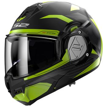 Výklopná moto přilba LS2 FF906 Advant Revo Matt Black H-V Yellow P/J  S (55-56)