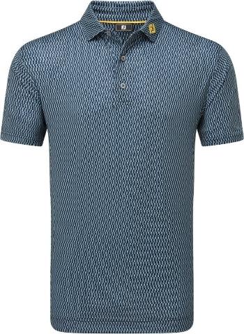 Footjoy Wiggle Print Lisle Mens Navy/Grey/White XL Polo košile
