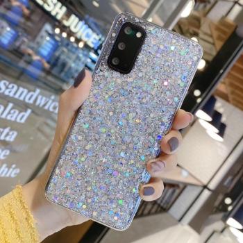 GLITTER ochranný obal Samsung Galaxy A52 / A52s / A52 5G strieborný