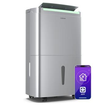 Klarstein DryFy Connect 50 odvlhčovač vzduchu, 50 l/den, 45-55 m², ovládání pomocí aplikace, mobilní, nádrž na vodu
