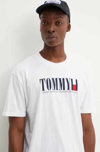 Tričko Tommy Jeans bílá barva, s potiskem, DM0DM18533