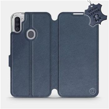 Flipové pouzdro na mobil Samsung Galaxy M11 - Modré - kožené -   Blue Leather (5903516387410)