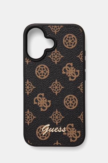 Obal na telefon Guess iPhone 16 6.1 hnědá barva, GUHMP16SPGPYSK