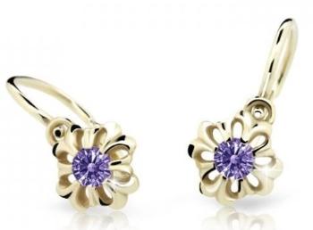 Cutie Jewellery Něžné dětské náušnice ze žlutého zlata C2208-10-X-1 fialová