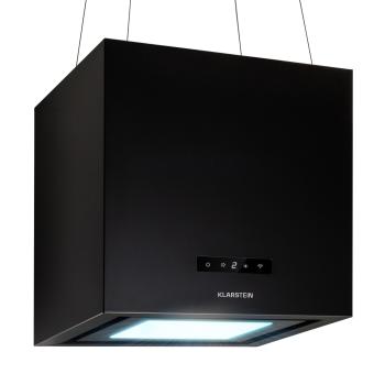 Klarstein Kronleuchter Smart, digestoř, 40 cm, ostrůvková, 595 m³/h, ovládání přes aplikaci, LED panel, černá