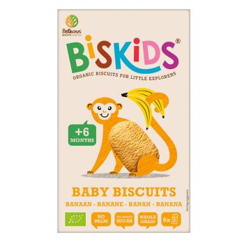 Biskids BIO dětské celozrnné sušenky s banánem 6M 120 g