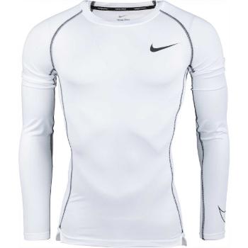 Nike PRO DRI-FIT Pánské triko s dlouhým rukávem, bílá, velikost