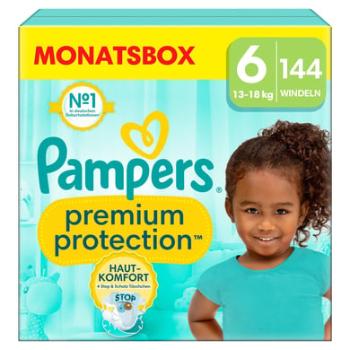 Pampers Premium Protection , velikost 6 Extra Large , 13 kg+, měsíční balení (1x 144 plen)