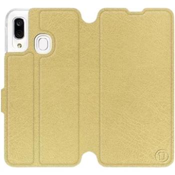 Flipové pouzdro na mobil Samsung Galaxy A40 v provedení  Gold&Gray s šedým vnitřkem (5903226863198)