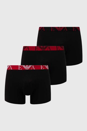 Boxerky Emporio Armani Underwear 3-pack pánské, černá barva, 111473 4F715