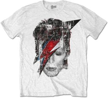 David Bowie Tričko Halftone Flash Face Unisex White S