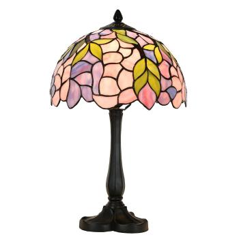 Růžová stolní lampa Tiffany LIlla - Ø 30*50 cm E27/max 1*60W 5LL-6308