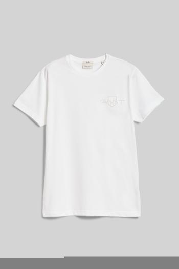 TRIČKO GANT SLIM TONAL SHIELD PIQUE SS TSHIRT WHITE