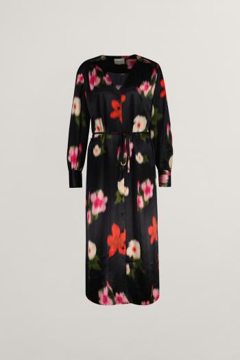 ŠATY GANT RELAXED FLORAL PRINT SHIRT DRESS BLACK