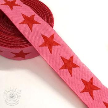 Stuha Stars pink/red