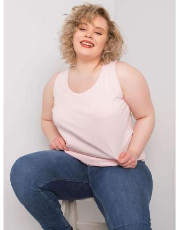 Dámský top dlouhý plus size KEYLA světle růžový