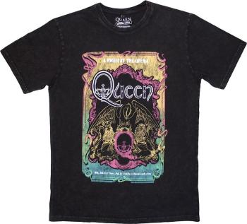 Queen Tričko A Night At The Opera Tour '76 Stone Wash Unisex Black L