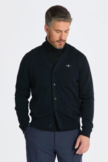 SVETR GANT CLASSIC COTTON V-CARDIGAN EVENING BLUE