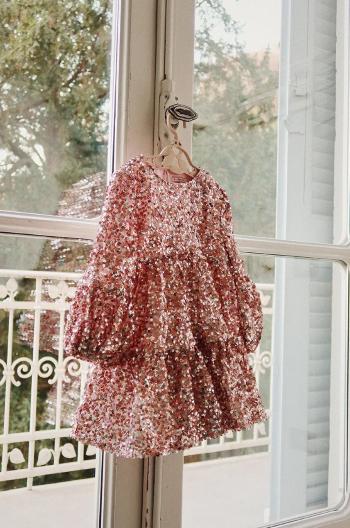 Dívčí šaty Konges Sløjd LILA SEQUINS DRESS růžová barva, mini, KS101558