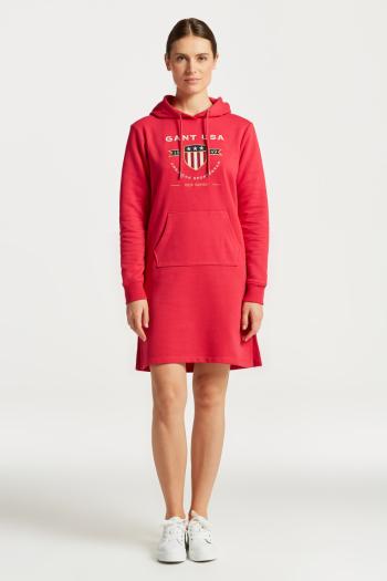 ŠATY GANT D1. BANNER SHIELD HOODIE DRESS RASPBERRY RED