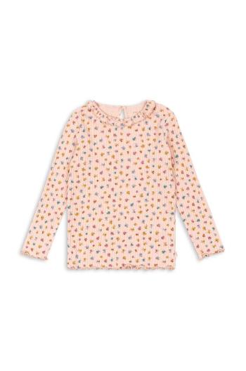 Dětské tričko s dlouhým rukávem Konges Sløjd NIA BLOUSE GOTS oranžová barva, KS101626