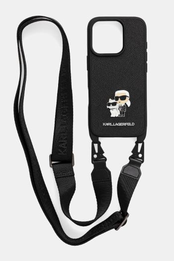 Puzdro na mobil Karl Lagerfeld iPhone 16 Pro 6.3" čierna farba, KLHCP16LSAKCPBK