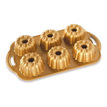 Nordic Ware Forma na 6 malých bábovek Anniversary Bundlette zlatá 6 x 200 ml