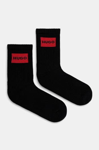 Ponožky HUGO 2-pack dámské, černá barva, 50510661