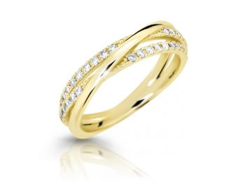 Cutie Jewellery Třpytivý prsten ze žlutého zlata se zirkony Z6906-3254-10-X-1 52 mm