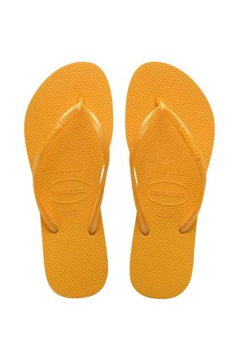 Žabky Havaianas SLIM dámské, oranžová barva, na plochém podpatku, 4000030.1740