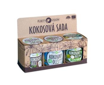 Purity Vision Kokosová sada (Raw kokosový olej, Panenský kokosový olej, Kokosový olej bez vůně)