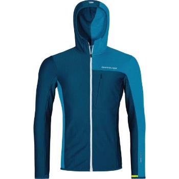 ORTOVOX FLEECE LIGHT GRID HOODED JKT M Pánská celorozepínací mikina, tmavě modrá, velikost