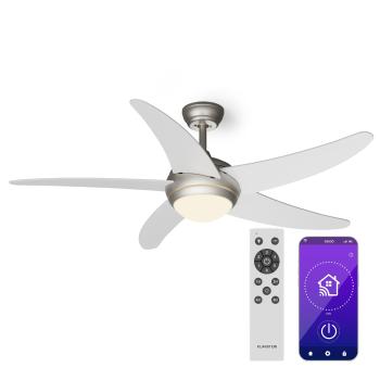 Klarstein Bolero 2 v 1 Smart, stropní ventilátor, Ø 132 cm, světlo 55 W, dálkové ovládání, ovládání přes aplikaci, dvousměrný provoz