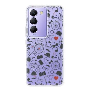 Odolné silikonové pouzdro iSaprio - Vintage Pattern 01 - black - Vivo V40 SE 4G/5G