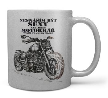 Hrnek Sexy motorkář – stříbrný (Náplň hrníčku: Žádná)