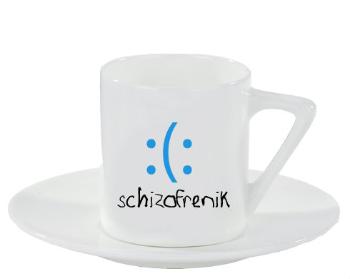 Espresso hrnek s podšálkem 100ml Schizofrenik