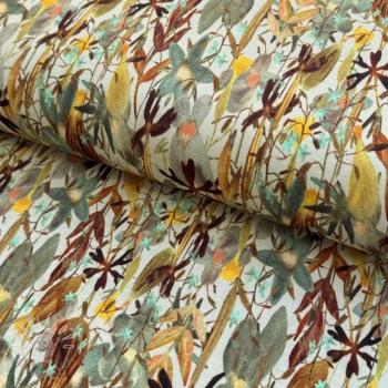 Úplet VISCOSE Vibrant forest brown digital print