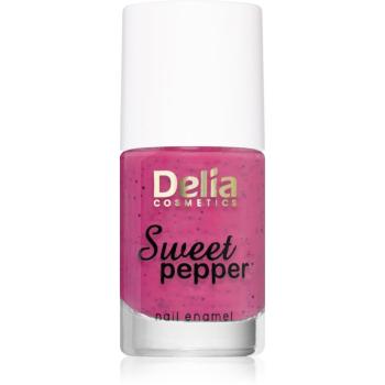 Delia Cosmetics Sweet Pepper Black Particles lak na nehty odstín 08 Berry 11 ml