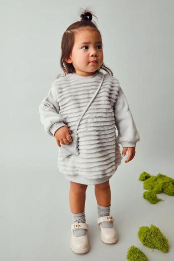 Šaty Mayoral šedá farba, mini, rovný strih, 2919