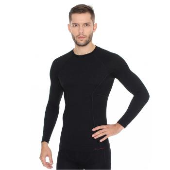 Pánské tričko Brubeck Active Wool s dlouhým rukávem  Black  M