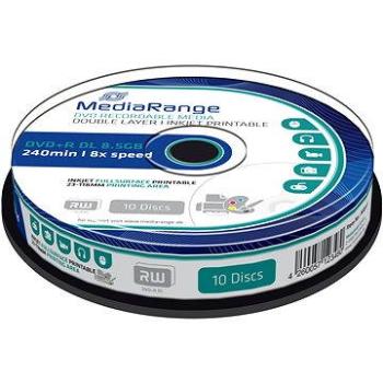 MEDIARANGE DVD+R 8,5GB 8x Dual Layer spindl 10ks Inkjet Printable (MR468)