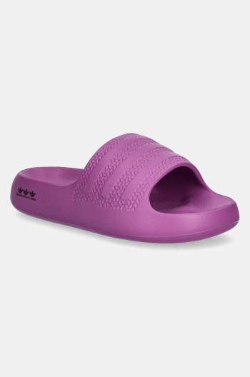 Pantofle adidas Originals Adilette Ayoon dámské, fialová barva, na platformě, IF9454