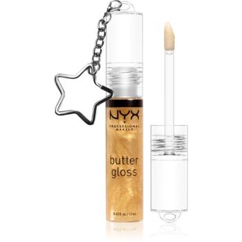 NYX Professional Makeup Butter Gloss lesk na rty (limitovaná edice) odstín 25k Gold + Keychain 13 ml