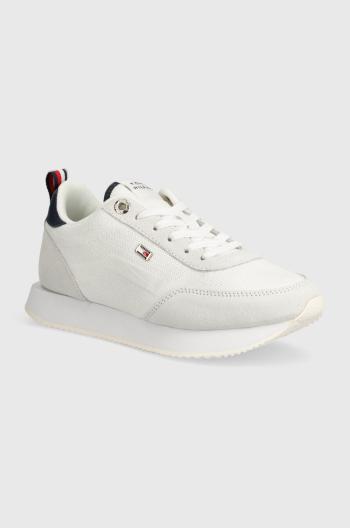 Sneakers boty Tommy Hilfiger FLAG KNIT RUNNER bílá barva, FW0FW07916